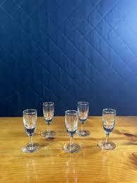 5 Vintage 1 oz Cordial Aperitif Shot Sherry Wine Clear ...