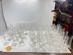 1950 cut crystal stem glassware | EstateSales.org