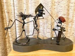 Vintage Mid-Century Scrap Metal Art Sculpture - Comedic ...
