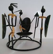 Wrought Iron w/ Rattan 3 inch Vintage Candle Holder Trible ...