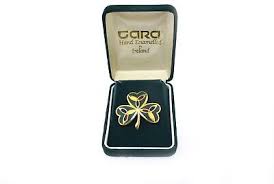 Tara Hand Enamelled Celtic Shamrock Pin Gold Metal 1.75 ...
