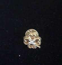 Vintage 14k Yellow Gold an Diamond Brooch Four Leaf Clover ...