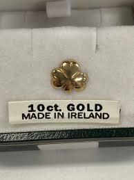 10K Gold Shamrock Tie-Tack – Kathleen's of Donegal
