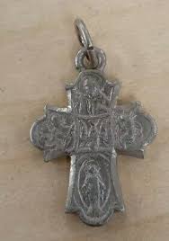 Pewter Catholic 4 Way Cross Miraculous Medal | eBay