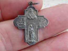 Religious French Silver Plated Catholic Crucifix Medal Charm ...