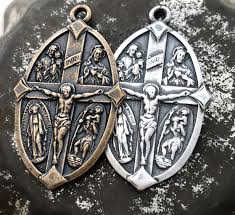 Vintage Four Way Sterling Scapular Medal - Etsy