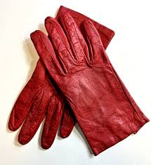Vintage Red Italian Leather Gloves Silk Lined | eBay