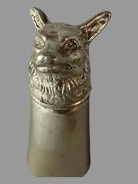Vintage Rothrock Pewter Figural Fox Head Hunt Stirrup Cup ...