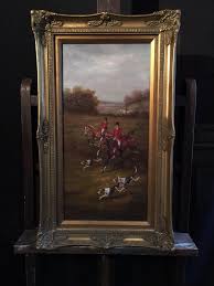 Jack Leyine - Fox Hunt Original Oil Painting (1), Impressionist Landscape, British, Signed at 1stDibs | fox hunt painting original, leyine, fox hunt oil painting