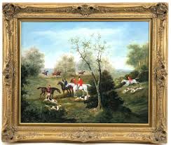 Sold at Auction: Vintage, Vintage English Hunt Scene Oil on Canvas