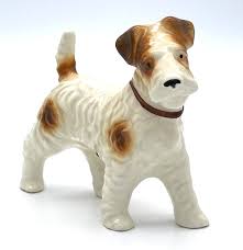 Vintage Fox Terrier Dog Standing Porcelain Figurine Mid ...