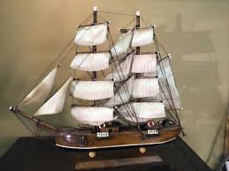 Antique Sailing Ship NOT A KIT 17.5””tall 19”long All Wood ...