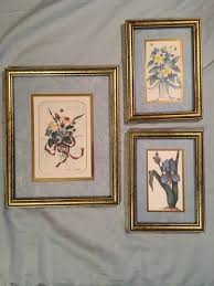 3 Framed Prints, Floral Watercolors by Renee Dollar, with ...