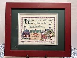 Framed Amish or Mennonite Framed Cross Stitch Montrose PA 13" x 16" | eBay