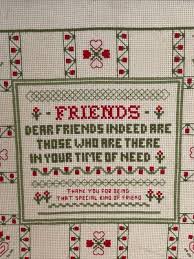 VTG 80's “Friends” Embroidered Framed Art 11X11 | eBay