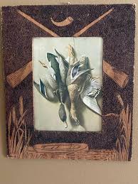 Folk Art Pyro Art Frame With Original Duck Print Marked 1908 ...