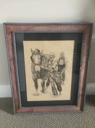 RARE 1982 ARTIST DAVE McCAMON PENCIL SKETCH FRAMED/MATTED & SIGNED 19x24” | eBay
