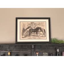 Framed English Antique Horse Print- Authentic “Illustrated London News” Print 1867 | Chairish