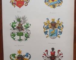 1880 Dutch Heraldry [houses: Trip, Tydeman, Van Uchelen, Uhlenbeck, Nanninga Uitterdyk, Uyttenbogaart] Lithograph Vorsterman Van Oijen - Etsy