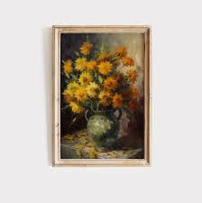 Vintage Yellow Flowers Painting Download | Flower Bouquet ...