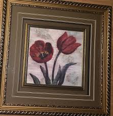 Wendy Russell Tulip Picture 28x29 Gold Ornate Frame Double ...