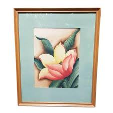 Framed Airbrush on Paper Hibiscus Tropical Floral by Jane ...