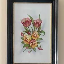 Antique Art Nouveau Floral Porcelain Wall Art - 1920s German ...