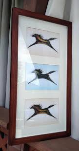 Three Horses Original Art Prints Matted/framed Under Glass in Stained Wood Frame - Etsy