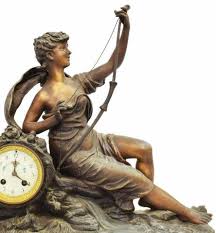 Antique Mantel Clock, French Figural Marble Mantel Clock & Garnitures, Gorgeous! | Old Europe Antique Home Furnishings