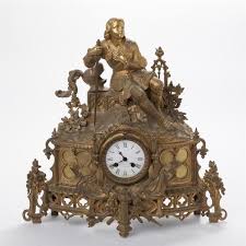 Lot - Gilt Bronze Mantle Clock with Sculpture of Joan of Arc Seated Atop