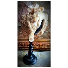 Early Antique Ivory Silk and Lace French Bonnet. For Sale at Ruby Lane