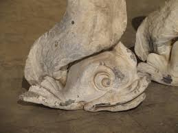 Set of Four Antique Lead French Dolphin Statues or Fountain Spouts, circa 1910 at 1stDibs | dolphin fountain spout, french fountain spouts, french garden spouts