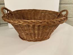 Wicker Medium Basket Oak Color Handles on Each Side Sturdy ...