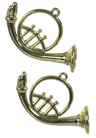 Gold French Horn Plastic 2pc | Mary's Dollhouse Miniature ...