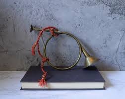 Vintage Solid Brass Horn Tree Ornament Brass Instrument With ...