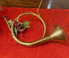 Vintage Solid Brass Large French Horn and Angel Votive Holder Christmas Décor * | eBay