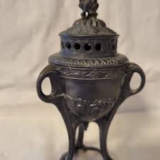 Antique Pewter 1920s Rose Art Incense Burner - Etsy