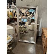 French Louis Philippe Silver Leaf Rectangular Mirror | Chairish