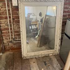 Free Large Rustic Mirror Wooden Painted White for Sale in ...