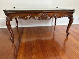 Victorian Coffee Table w/ Glass Top | EstateSales.org