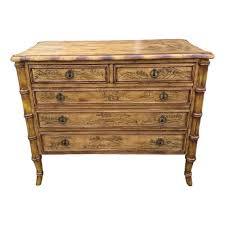 Vintage English Faux Bamboo Chest of Drawers Chinoaserie ...