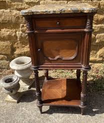 Antique French Marble Top Rosewood Bedside Nightstand, C ...