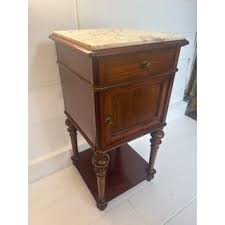 Cupboard - Antique Dark Wooden Cabinet with Marble Top ...