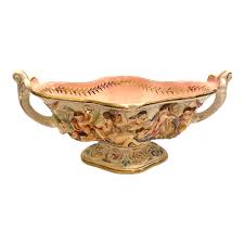 LARGE VTG RARE ORNATE CHERUBS PEDESTAL CAPODIMONTE ...