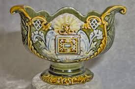 Antique European Majolica Pedestal Vase 19th Century | eBay