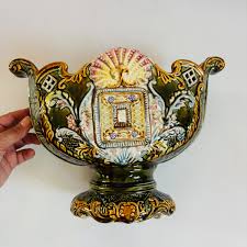 Antique Majolica Jardiniere: European Glazed Earthenware ...