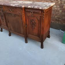FINE FRENCH MARBLE TOP ART NOUVEAU SIDEBOARD WITH MIRROR ...