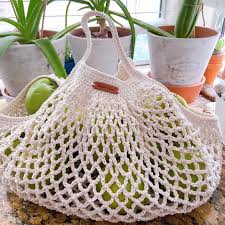 Handmade Reusable French Market Bag Net Bag Eco Bag Grocery ...