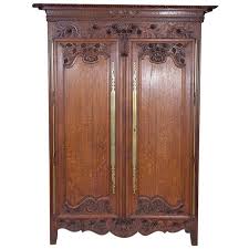 Wedding Basket Carving Tiger Oak Armoire from Provence c ...