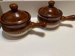 Vintage French Onion Soup Bowl, Bean Pot, Dripped Handle Brown and Cream Bowl, Chili Bowl - Etsy Australia